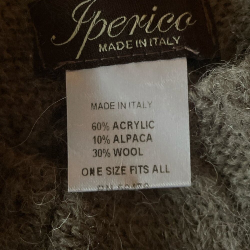 Iperico Cable Knit Alpaca/Wool Blend Poncho Made in Italy OS - Picture 6 of 7